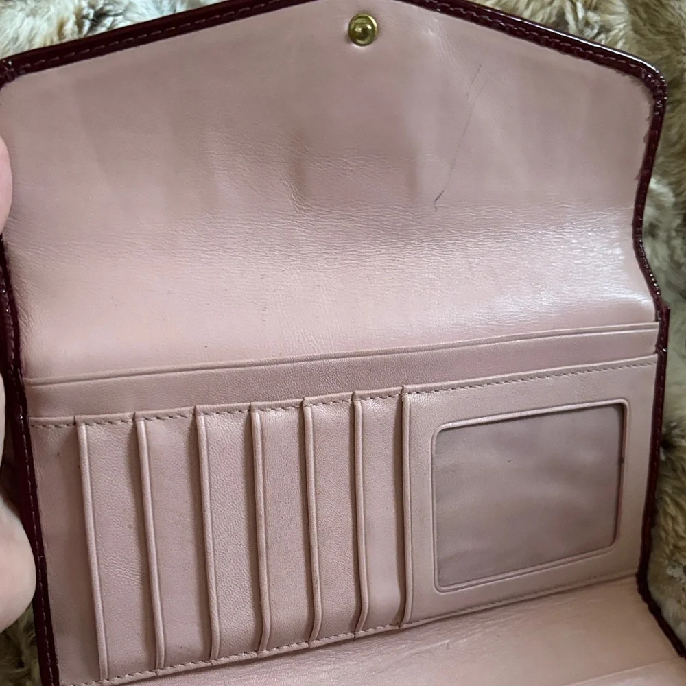 Coach Deep Red Patent Leather Wallet - Picture 7 of 14